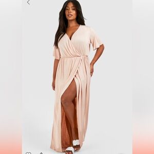 Angel sleeve  wrap maxi dress
